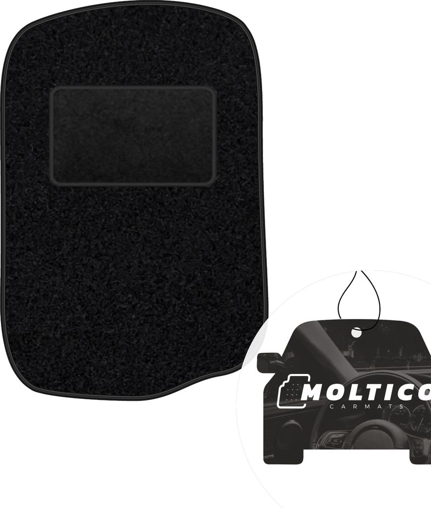 moto-MOLTICO Fahrer Fußmatte Auto Velours Fahrerseite Autoteppiche Schwarz Fahrermatte 1-teilig passend für Seat Toledo I 1991-1999