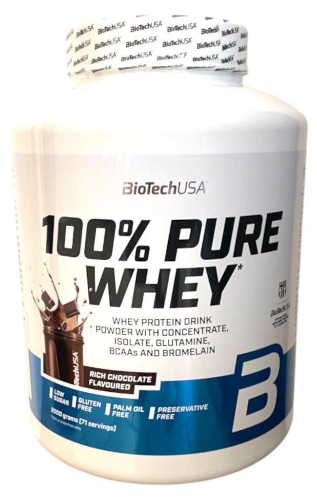 BioTech USA 100% Pure Whey 2000g Dose Schokolade Produktbild 