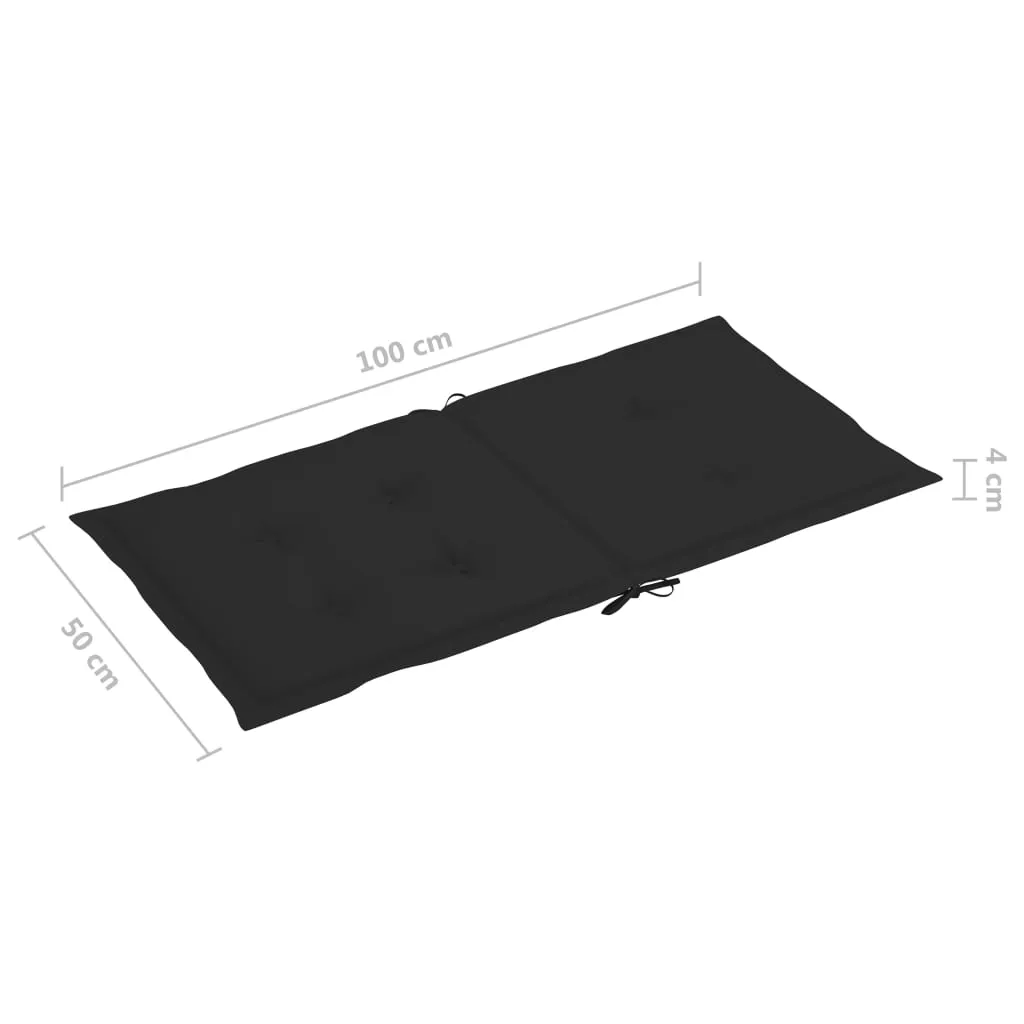 vidaXL Cuscini per sedie da giardino per schienale basso 6 pezzi nero 100x50x3cm - 12