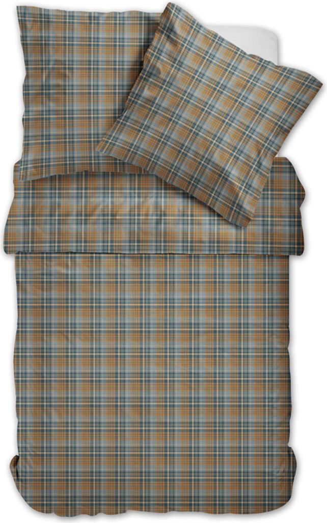 Dormabell Flanell Bettwäsche 135x200 cm Karo kariert blau Produktbild 