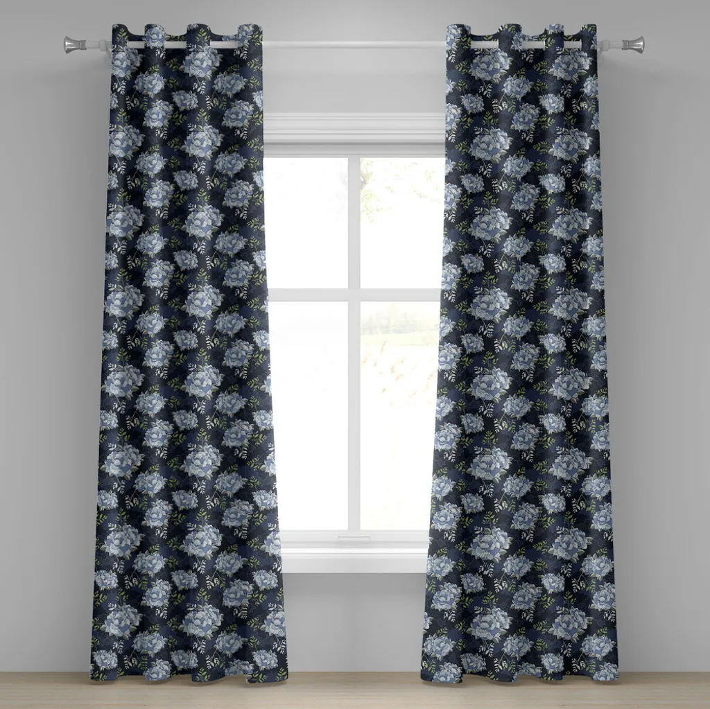 Rideaux occultants légers pivoines pour cacher le vis-à-vis 280x245 cm