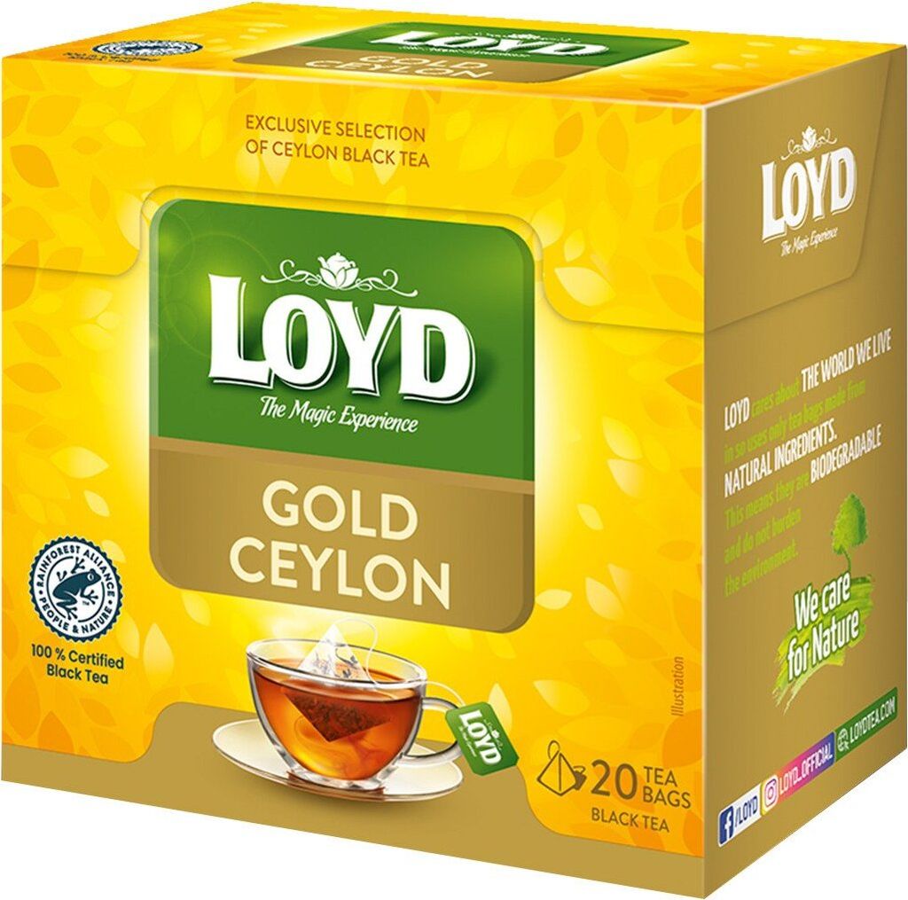 Herbata czarna Loyd Gold Ceylon 20 torebek Zdjęcie produktu 