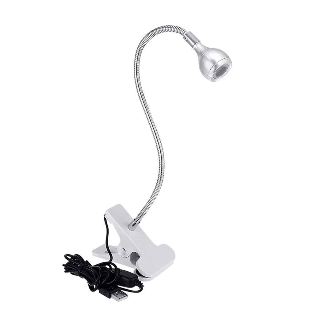 LED Leselampe USB 360° Flexibel Weiß