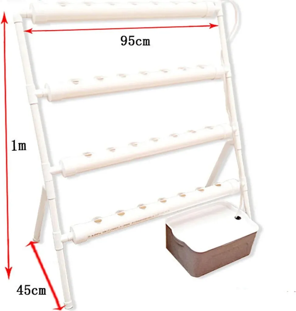 Kit hydroponique PVC 36 trous Ø32 mm avec structure stable 95 cm - 7