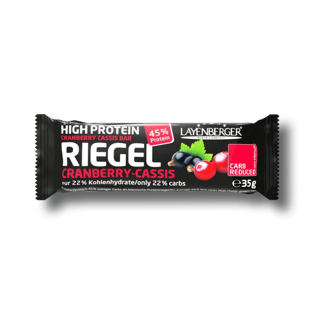 Layenberger Low Carb Riegel Cranberry und Cassis mit Protein 35g