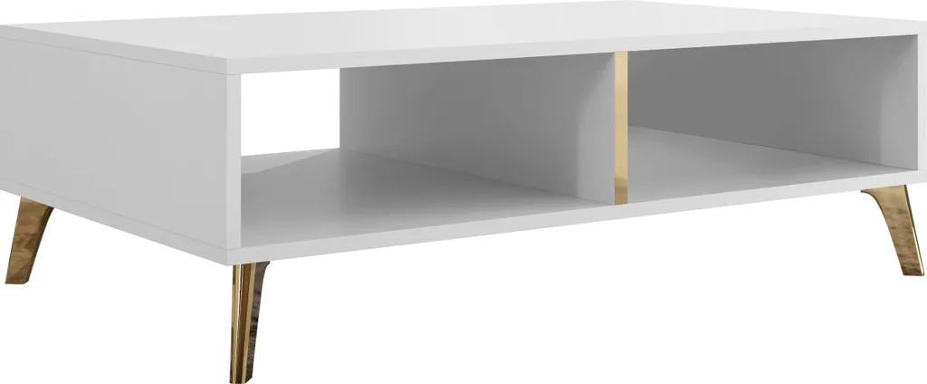 Table basse TANTES blanc brillant idéale pour vos soirées entre amis