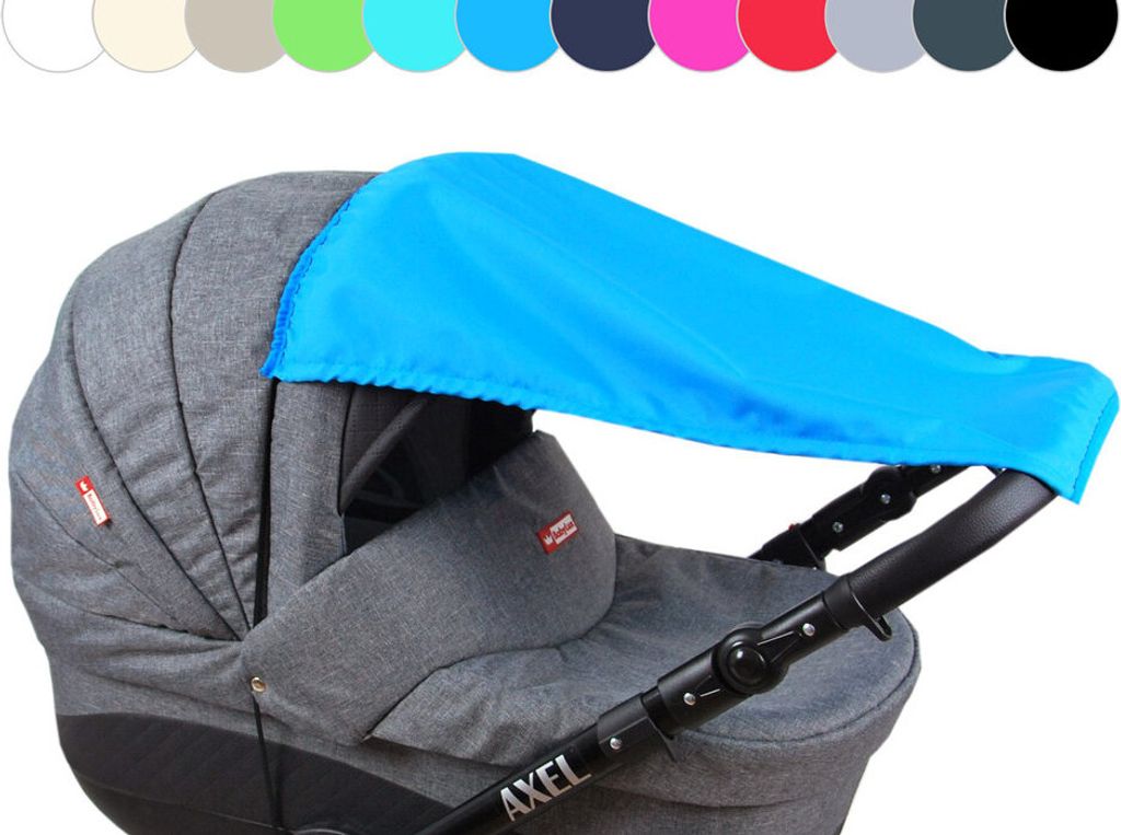 BABYLUX Sonnenschutz SONNENSEGEL für Kinderwagen UNI Buggy UV Schutz Blau