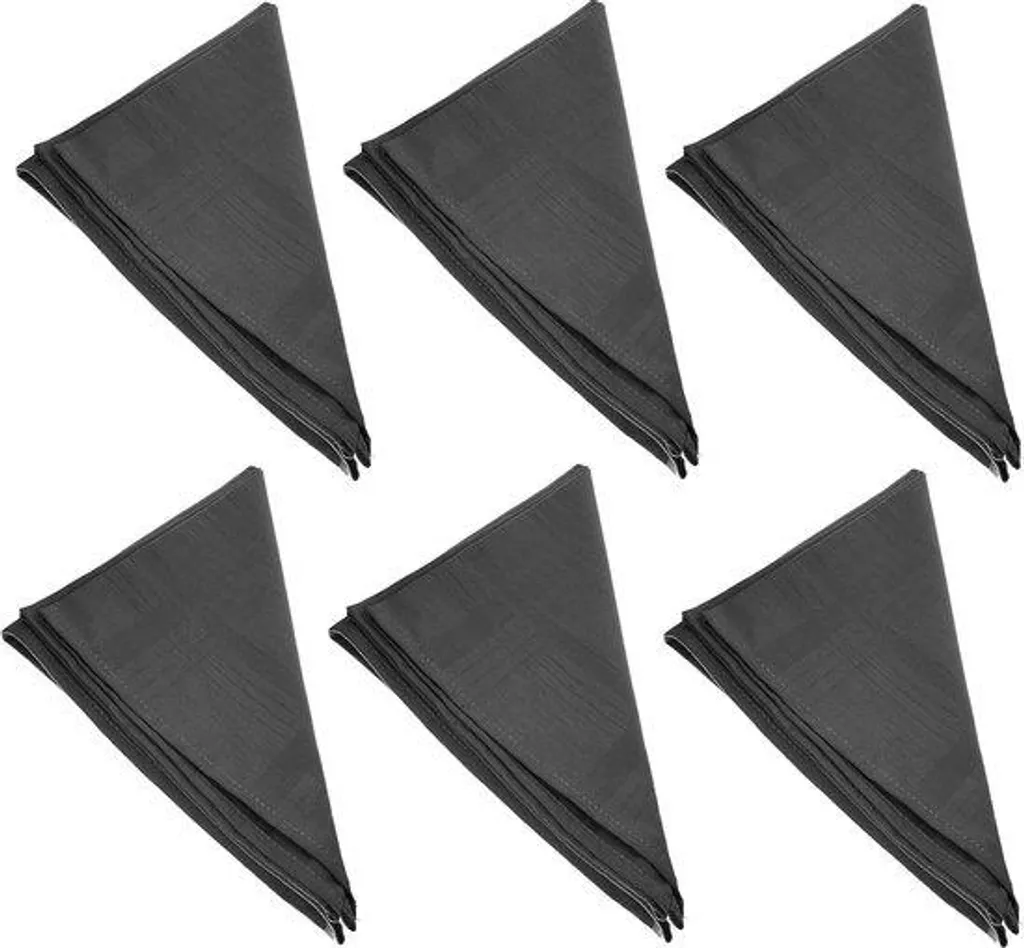 Serviettes de table grises pour dîner et réception - Coton brodé
