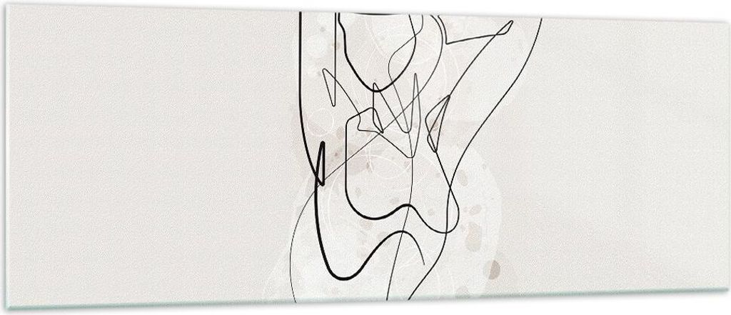 Bilder auf glas - Einteilig - Linie Frau Linie - 140x50cm - Glasbilder - Wandbilder - Bilder - zum Aufhängen bereit - Wanddekoration aus Glas - Gl...