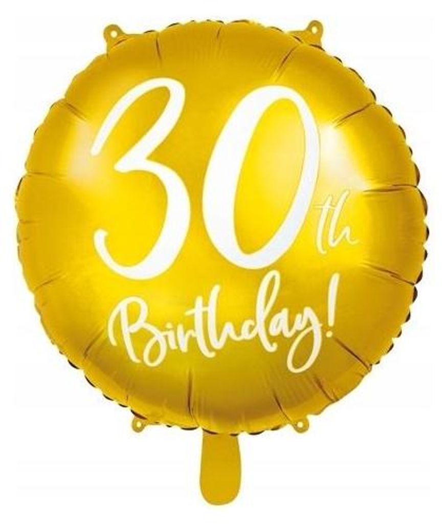 Folienballon 30. Geburtstag, Gold, 45 cm, 1 Stk. Produktbild 