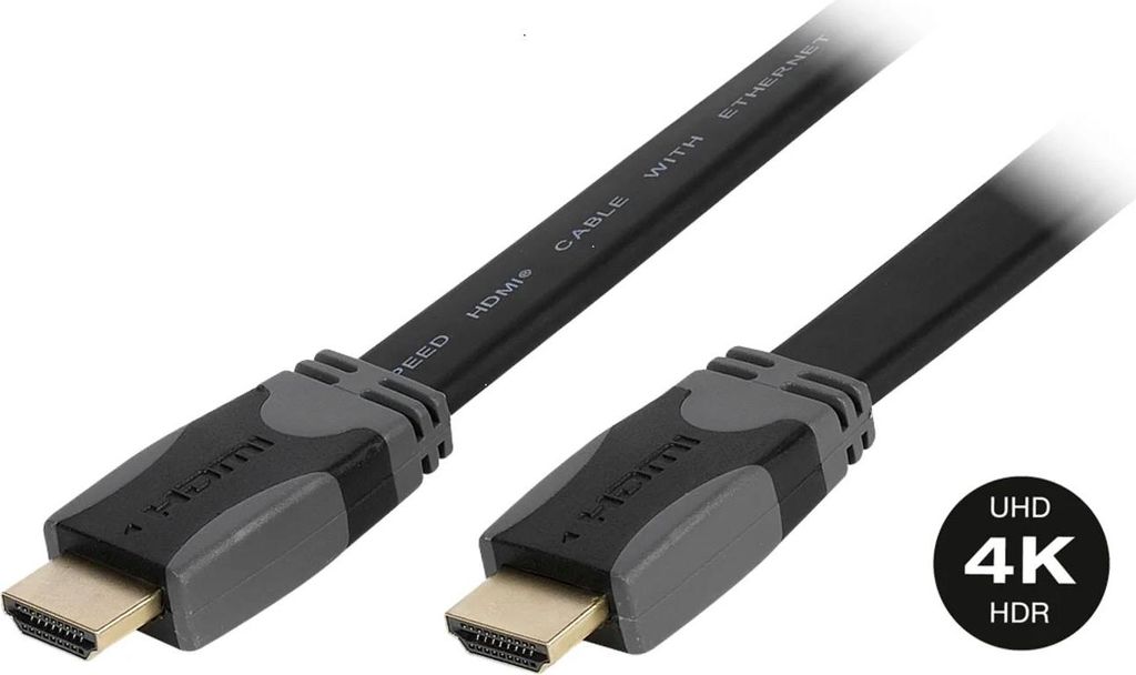 VIVanco Hochwertiges HDMI Flachband Kabel, 1,5m, mit Ethernet, ARC, 4K Unterstützung, 3D, 10,2 Gbps, für Full HDTV