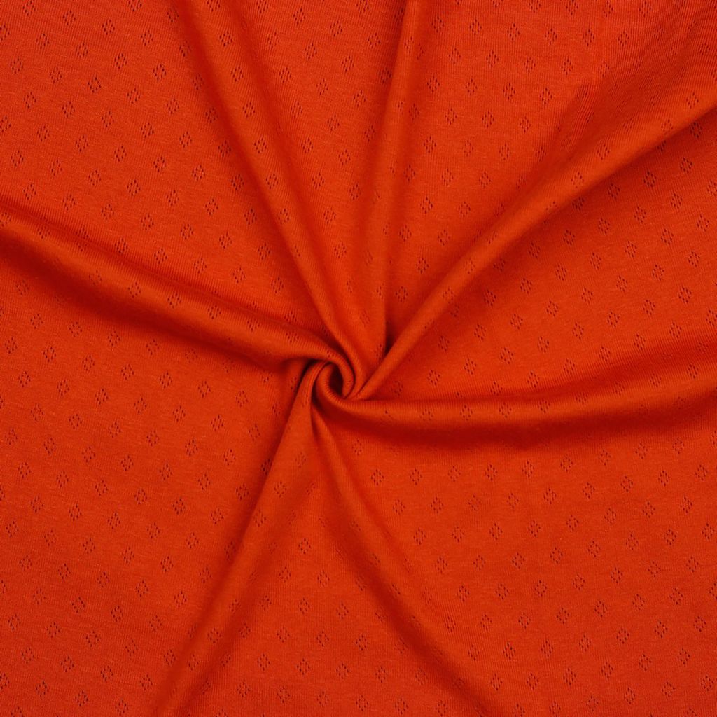 0,5m Pointoille-Stoff Jersey Baumwollstoff Feinstrick Jersey Ajour Lochmuster