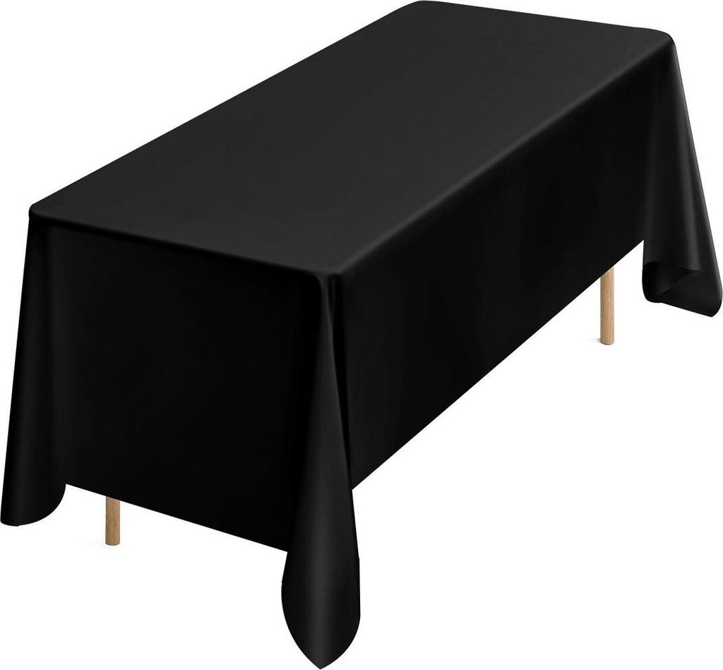Black Tablecloths for Rectangle Tables, 6 Pack, 70 x 120 Inches, Reusable and Machine Washable Table Clothes, Wrinkle-Resistant Polyester Fabric Ta...