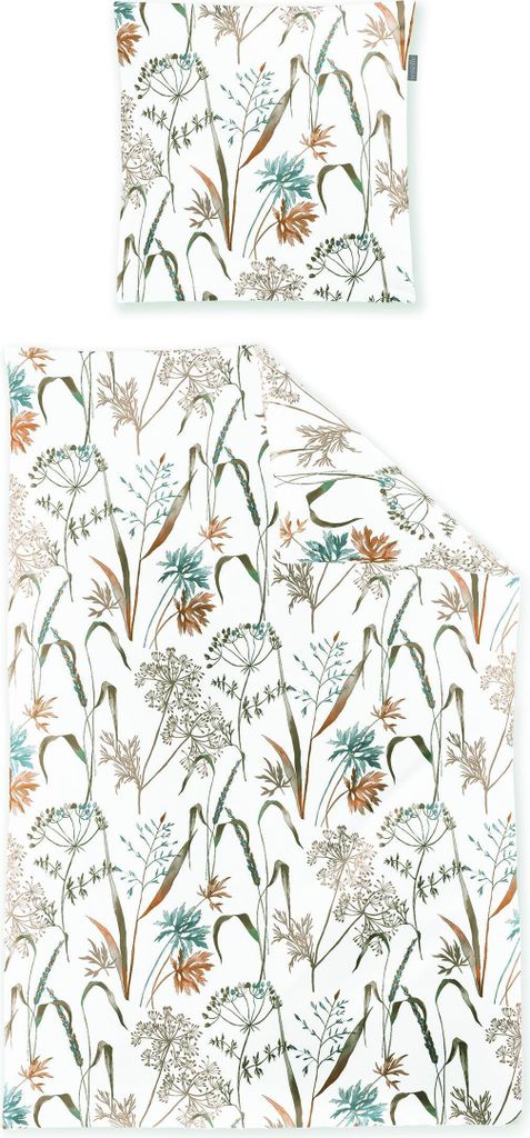 Bettwäsche Irisette Biber Koala 8425-90 natur grün Gräser 135x200