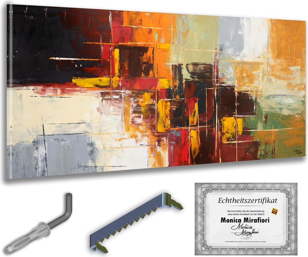 Monica Mirafiori I 100% HANDGEMALT I Gemälde "Passion" 120x60cm | Gemälde Handgemalt | Acrylgemälde | Sehr Großes Acrylbild I Moderne Kunst I K...