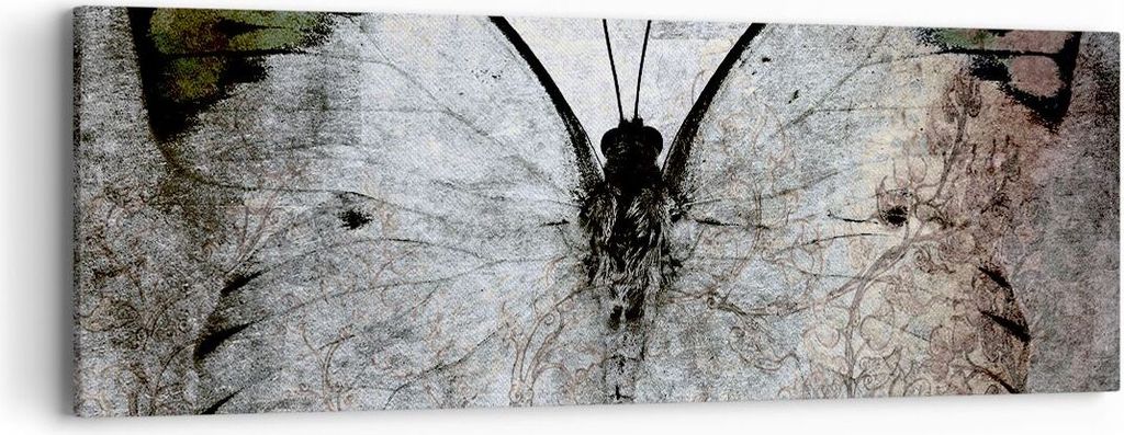 Bild auf Leinwand - Leinwandbild - Schmetterling Abstraktion - 90x30cm - Wand Bild - Wanddeko - Leinwanddruck - Bilder - Kunstdruck - Wanddekoratio...