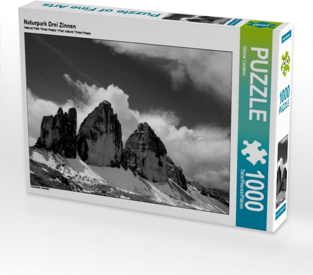 Calvendo Naturpark Drei Zinnen 1000 Teile Puzzle quer 640x480mm, Linderer Günter; 7416037