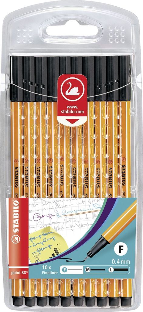Fineliner - STABILO point 88 - balenie 10 ks - čierny Obrázok produktu 