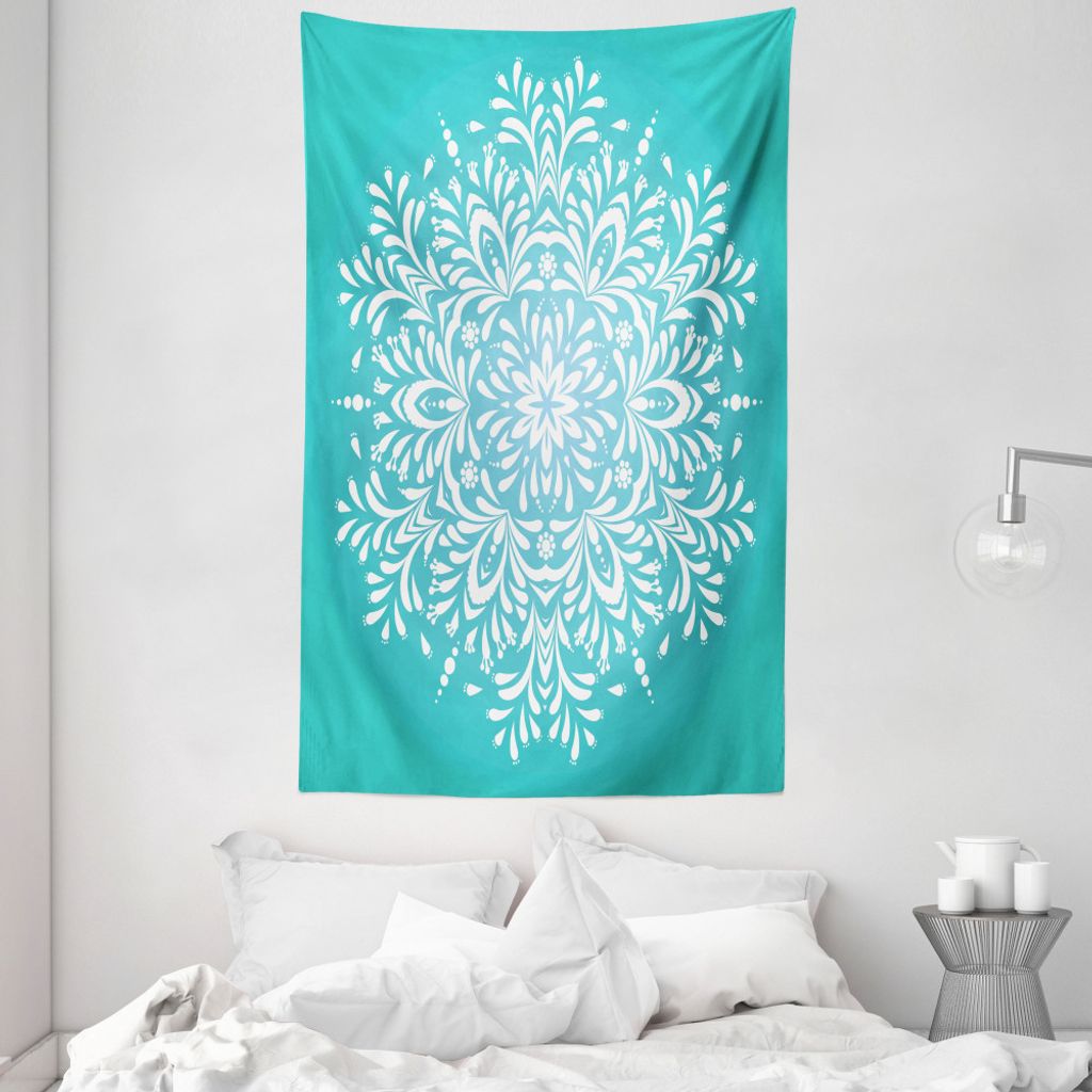 ABAKUHAUS Wasser Wandteppich und Tagesdecke, Winter-Schneeflocke aus Weiches Mikrofaser Stoff Waschbar ohne Verblassen Digitaldruck, 140 x 230 cm, ...