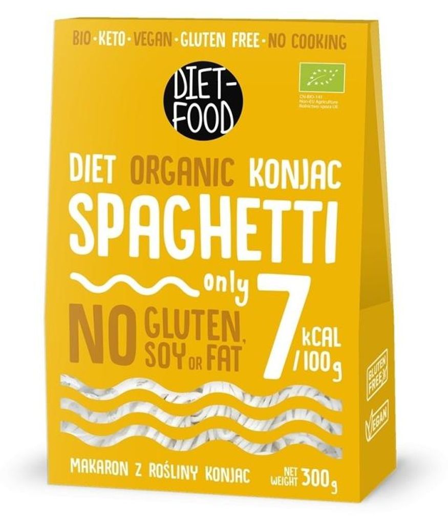 MAKARON (KONJAC) SPAGHETTI BEZGLUTENOWY BIO 385 g (300 g) - DIET-FOOD