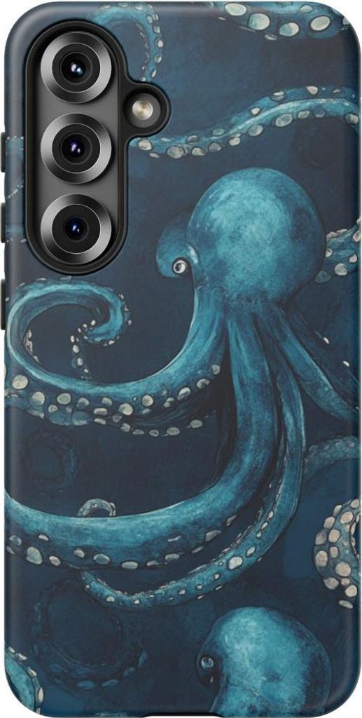 Blaues Oktopus-Muster – Hülle Kompatibel mit Galaxy S25