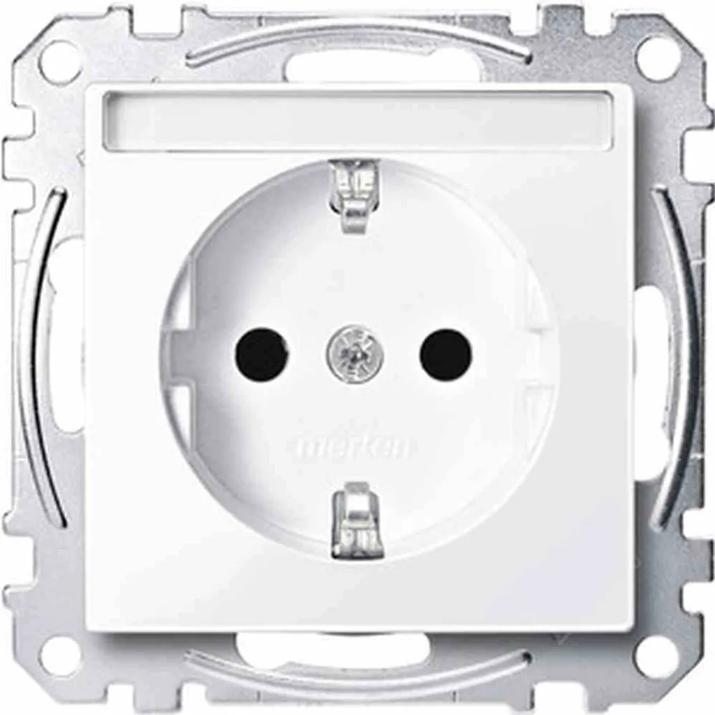 MERTEN Prise 1p akws glz Système M UP avec BS chauffé IP20 - 16A 250V