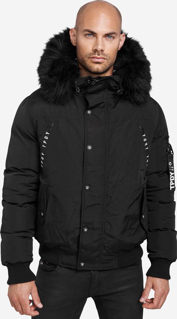 Noah Herren Bomberjacke hochschließender Kragen Schwarz XXL