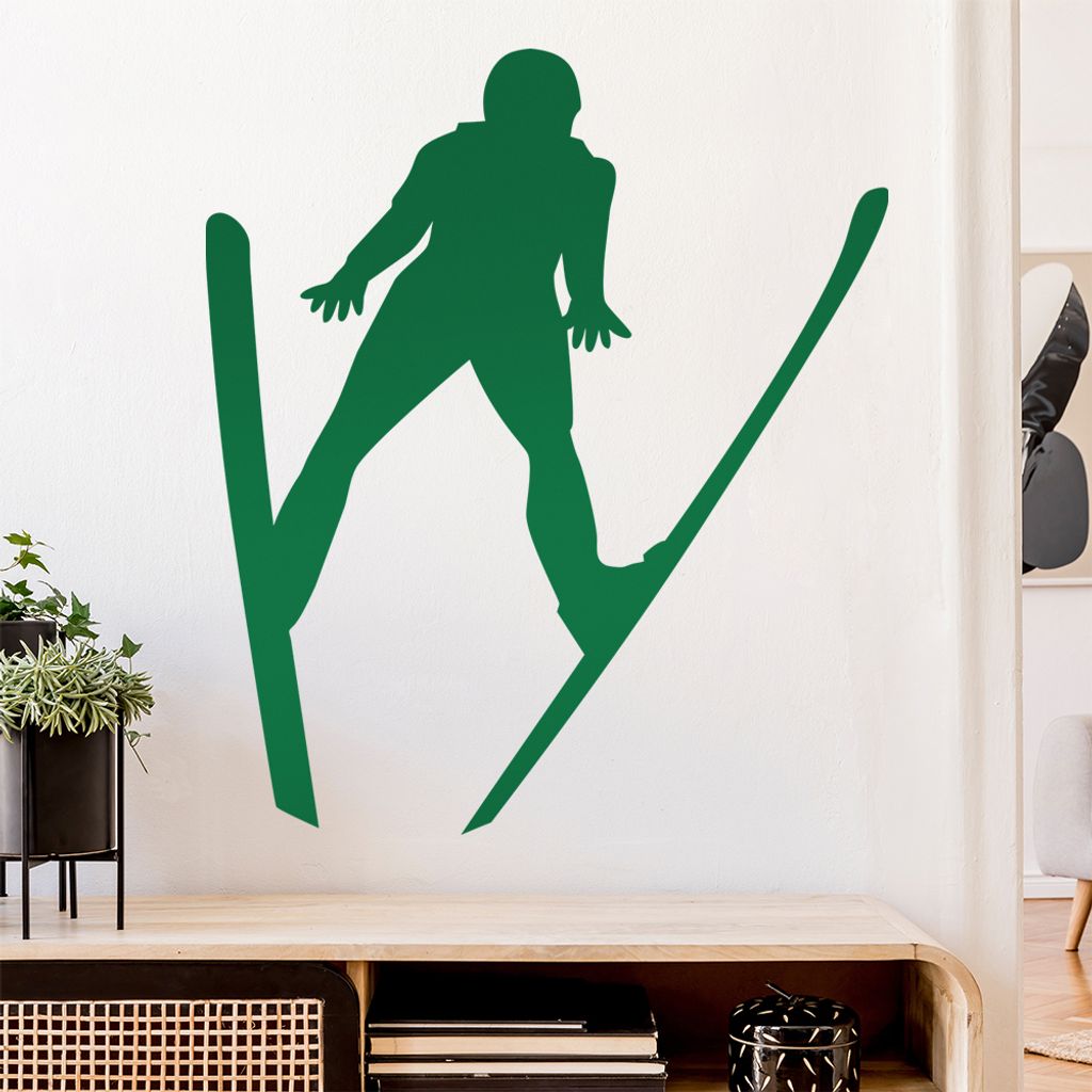 Skispringen Sportler Figur Wandtattoo Wandaufkleber Wall Sticker - Dekoration, Küche, Wohnzimmer, Schlafzimmer, Badezimmer