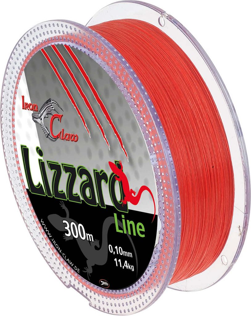 Iron Claw Lizzard Line geflochtene Schnur orange/rot 300m *Tip*