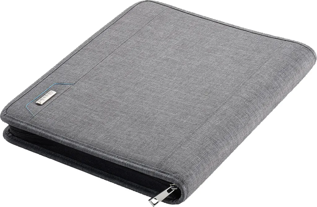 JÜSCHA Alassio Lazio - Mappe mit Reißverschluss für Dokumente - Polyester - Grau (30116)