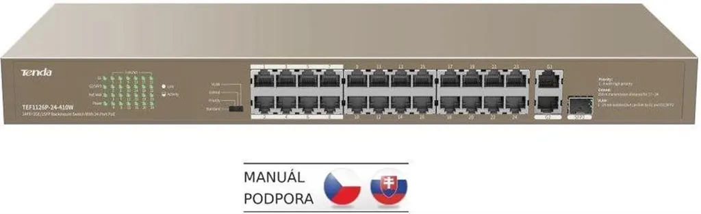 Switch PoE 24 Porte Tenda TEF1126P-24-410W | 370W Power Budget