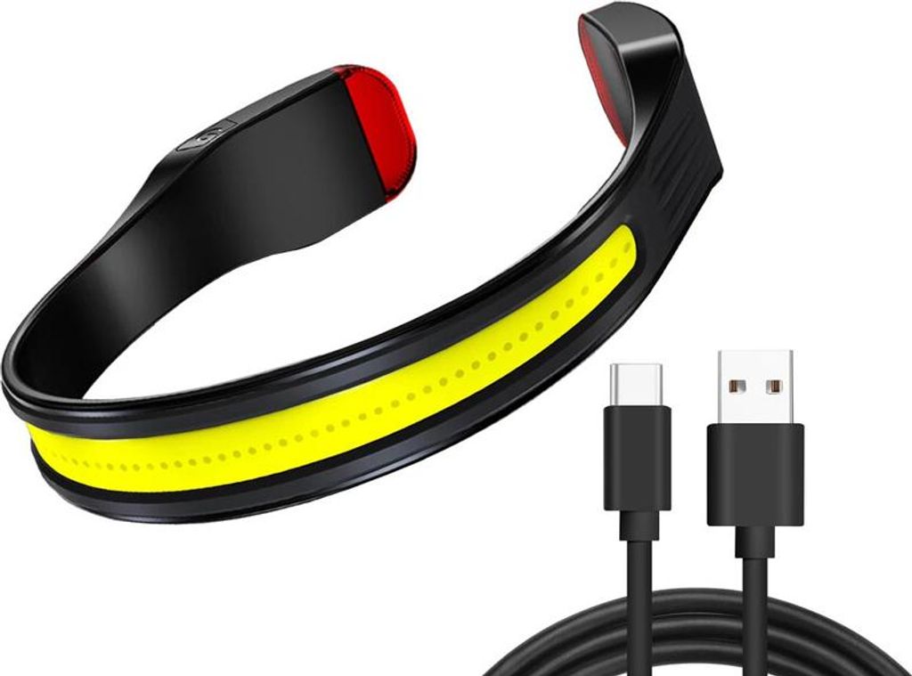 Bailong 08352 Lampada frontale a LED COB, IPX6, 350lm, nero Immagine del prodotto 