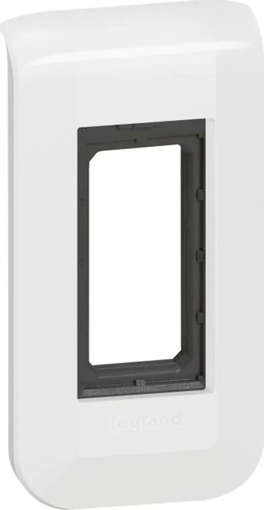 Support et plaque simple 1 module Legrand Mosaic blanc 078801 complet - 2