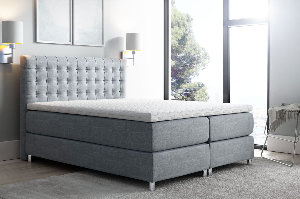 Boxspringbett PRIMO , Topper Federkern ,180 x 200 cm , (Grau Inari 81)