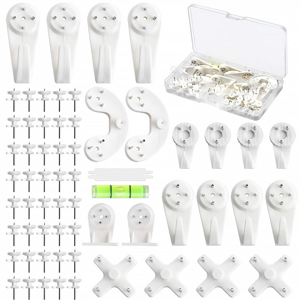 62-teiliges Fotohaken-Set, zum Aufhängen ohne Bohren, Nagelhaken, Wandmontage-Set zum Aufhängen von Bilderrahmen, Gemälden, Hochzeitsfotos und S...