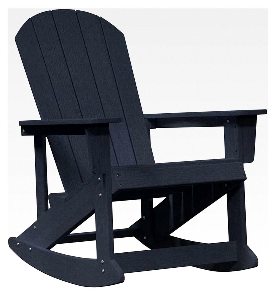 Adirondack-Schaukelstuhl Marineblau 73,5x92x90 cm HDPE Relaxsessel Gartenstuhl-Set Balkonstuhl für Terrasse und Garten