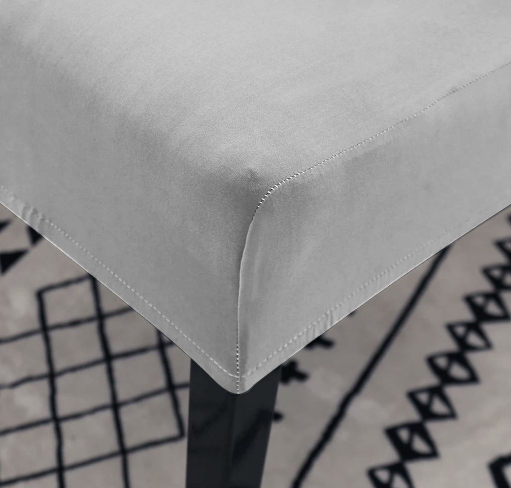 Housse De Chaise De Bureau Avec Accoudoirs XL Gris - Extensible, Lavable, Velours Renard Argenté - Protection Anti-Taches Maison & Bureau