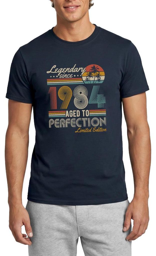 Spreadshirt Legendary Since 1984 Geschenk 40. Geburtstag Männer T-Shirt, S, Navy