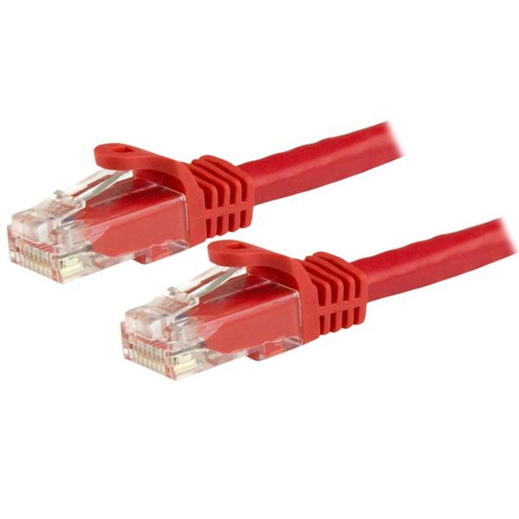 StarTech.com 1.5m CAT6 Ethernet Cable, 10 Gigabit Snagless RJ45 650MHz 100W PoE Patch Cord, CAT 6 10GbE UTP Network Cable w/Strain Relief, Red, Flu...