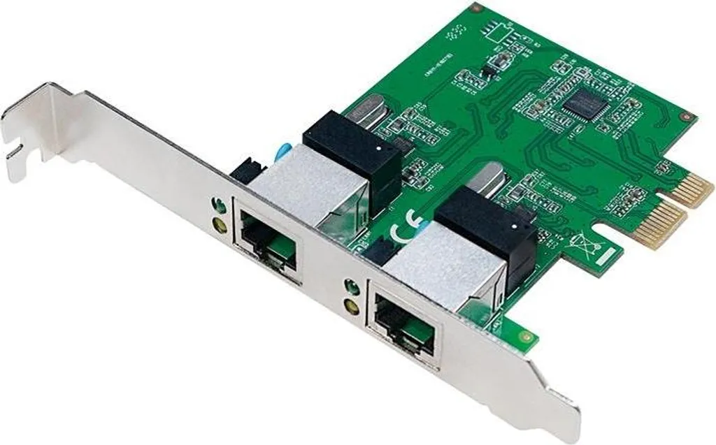 Logilink PC0075 Adattatore di Rete PCIe 2x Gigabit LAN RJ45 Interno
