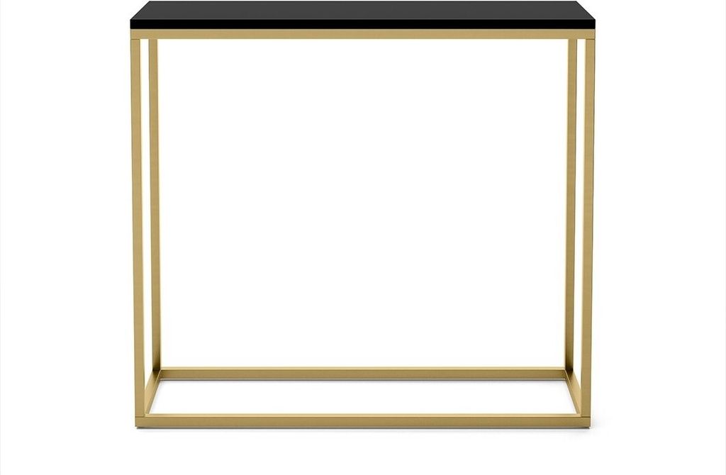 BETTSO Konsole für Flur elegante Schminktisch WELL 80cm Schwarz mit Goldbeinen