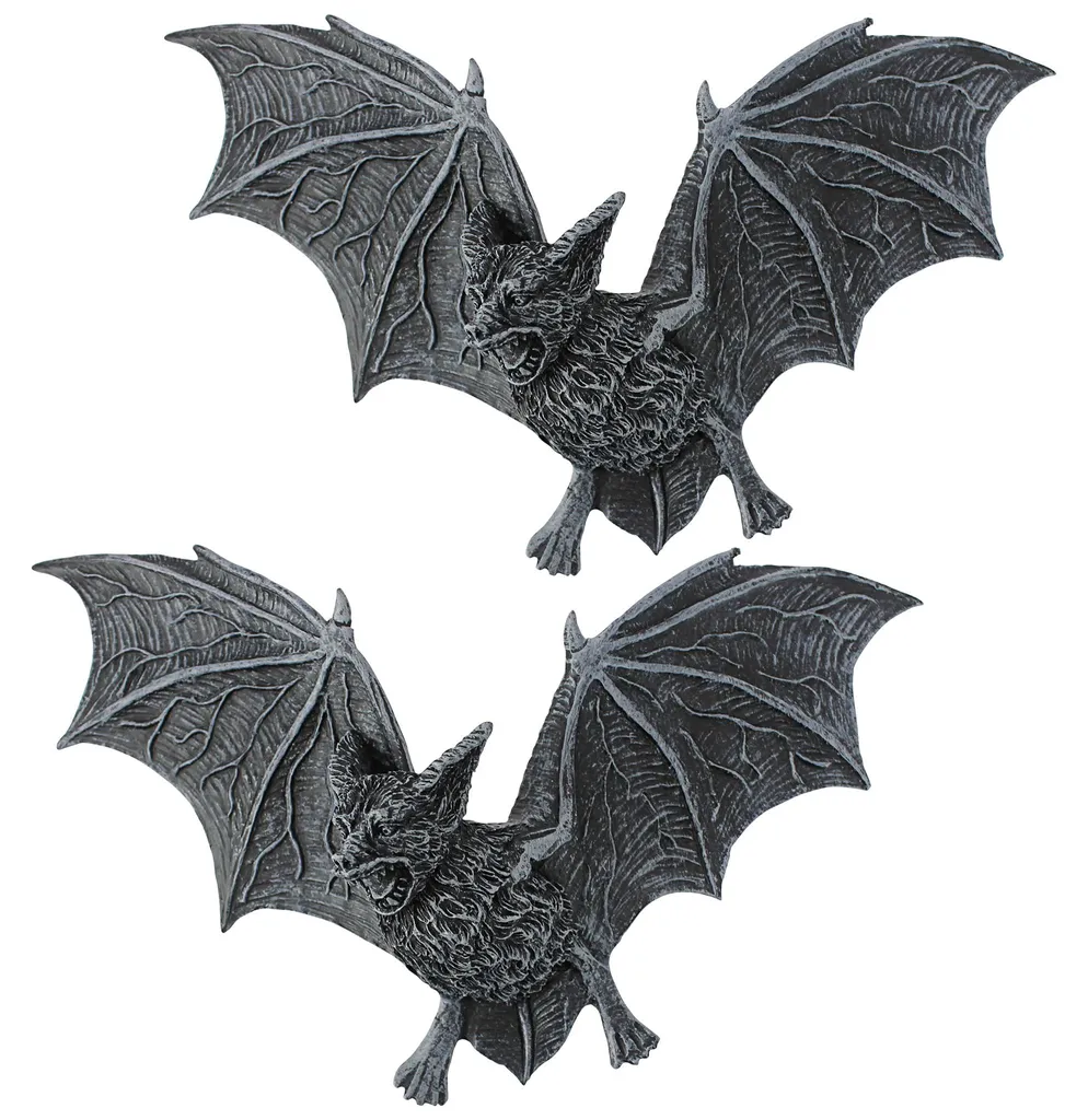 Chauves-souris vampires en relief lot de 2 - Décoration murale noire