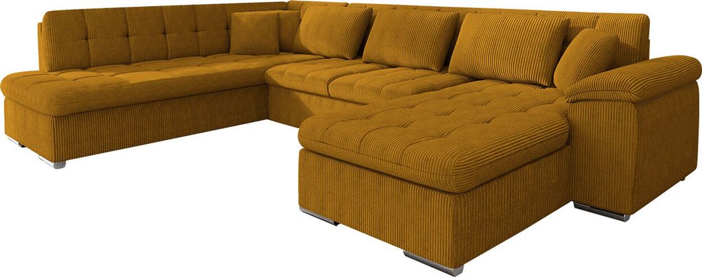 MIRJAN24 Ecksofa Niko Cord, Polsterecke mit Schlaffunktion, Sofa, Polstergarnitur (Farbe: Poso 1, Seite: Rechts)