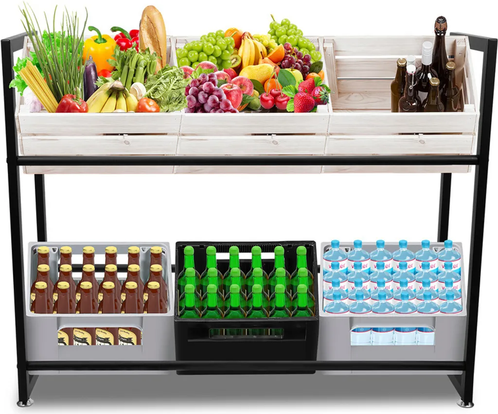 2x portacasse per bevande Portacasse in metallo per 6 casse 105x32x85cm