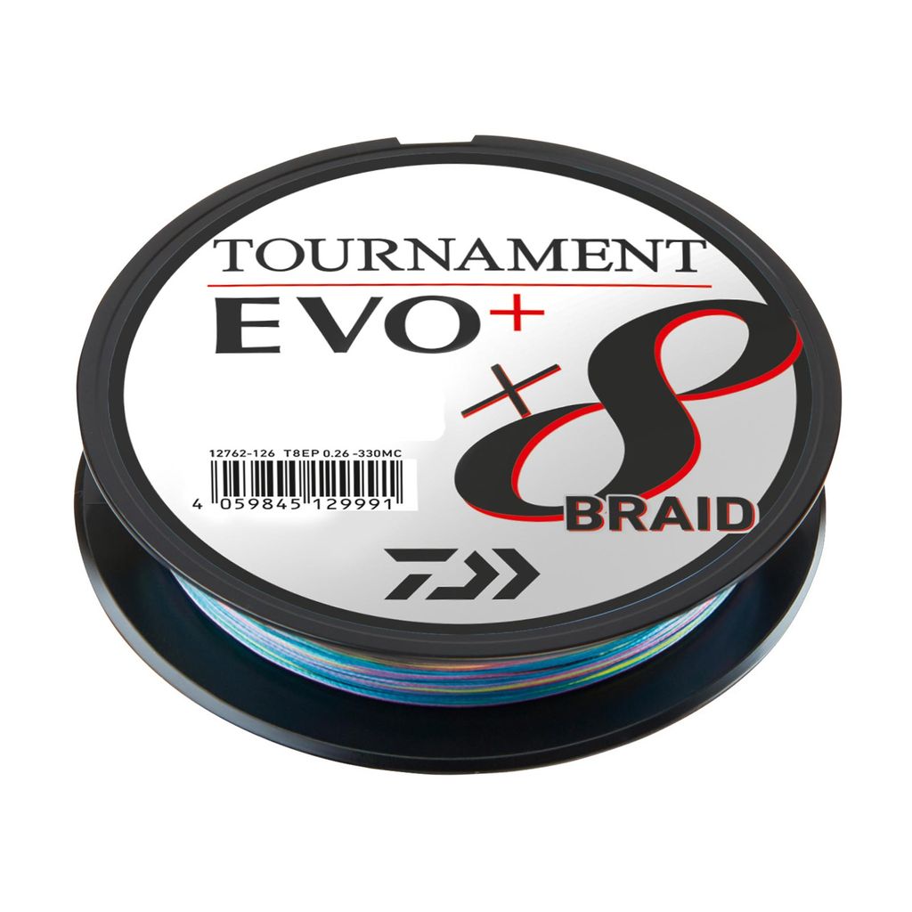 Daiwa Tournament X8 Braid EVO+ Meterware Multicolor geflochtene Angelschnur, Durchmesser pro mm:0,26