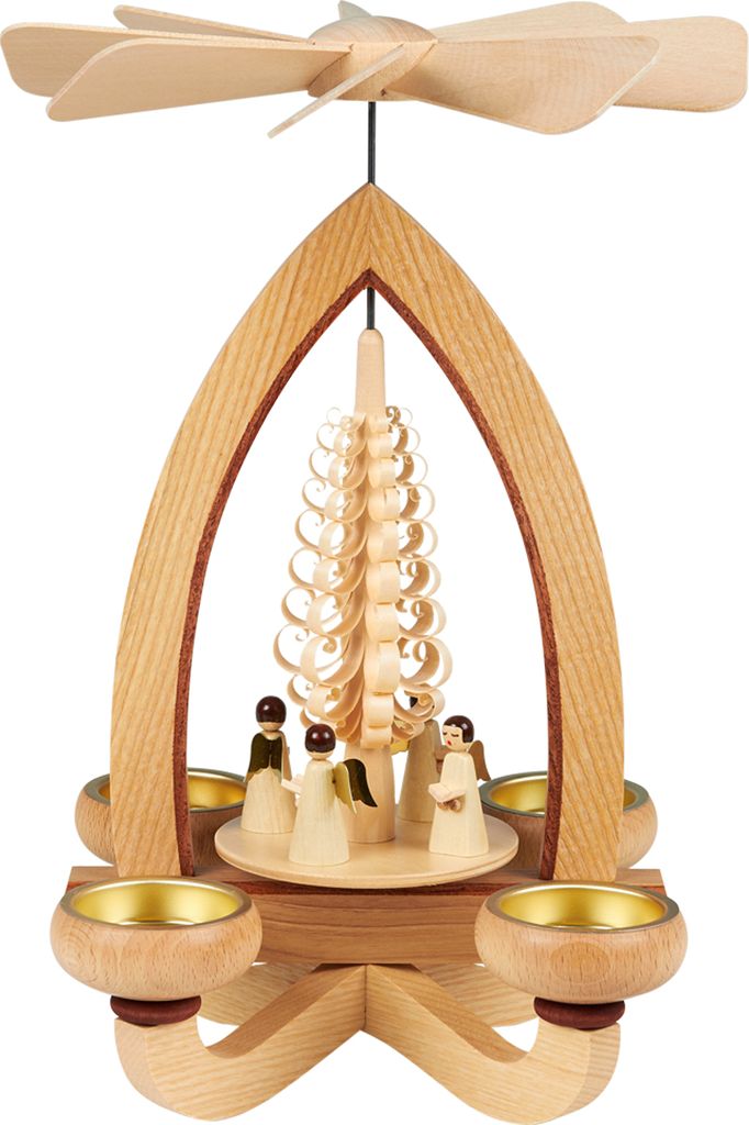 Lorenz Erzgebirge Teelichtpyramide klassisch 28 cm, Modell:Engel
