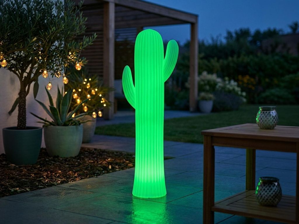 Smartwares LED Solar-Stehleuchte Kaktus OSL-60084 weiß Produktbild 