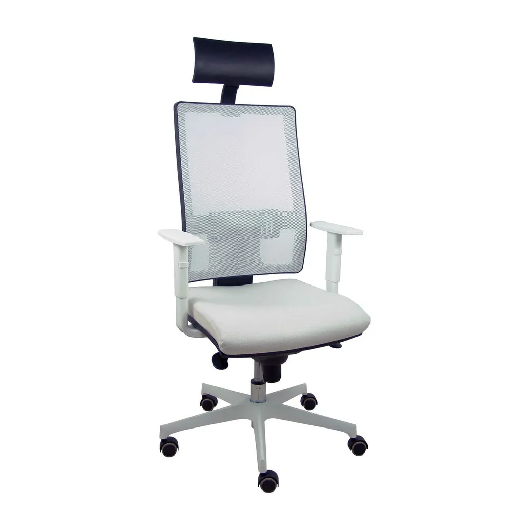 Chaise de bureau Horna blanche mécanisme synchrone et roulettes parc