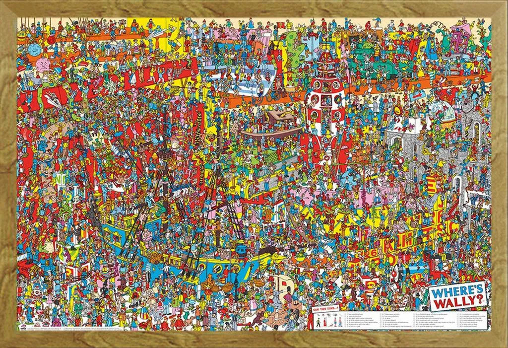 Where's Wally Maxi Poster + Cornice Shinsuke Rovere Vetro Acrilico TOP