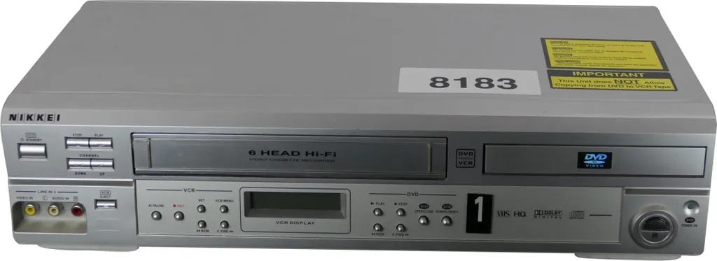 Lecteur VHS et DVD Nikkei NDVCR300 pour Revoir vos Cassettes de Famille